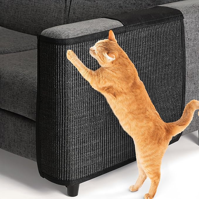Navaris Cat Scratch Mat Sofa Protector - Natural Sisal Furniture Protector Scratching Pad for Cats - Scratch Carpet for Couch, Sofa, Chair - Left