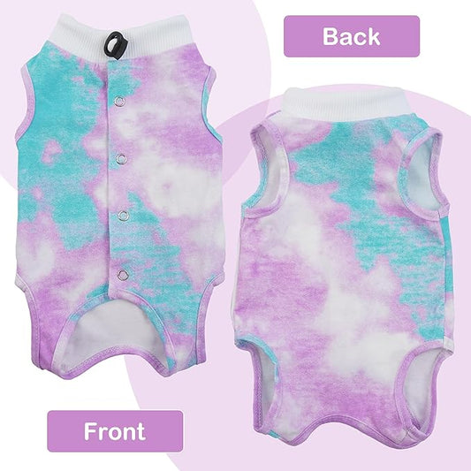 PUMYPOREITY Cat Recovery Suit, Cat Surgery Recovery Suit Female, Cat Spay Recovery Suit, Alternative to Cone of Shame, Cat Surgical Recovery Suit for Skin Diseases and Abdominal Wound, Purple, S