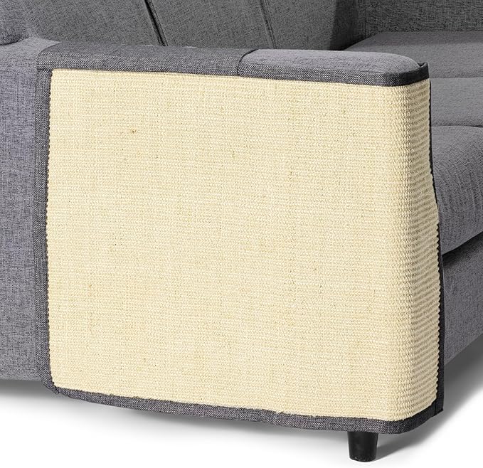 Navaris Cat Scratch Mat Sofa Protector - Natural Sisal Furniture Protector Scratching Pad for Cats - Scratch Carpet for Couch, Sofa, Chair