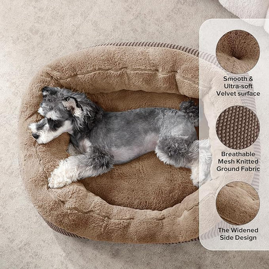 INVENHO Dog Bed Medium Size, Orthopedic Warming Soft Calming Sleeping Durable with Anti-Slip Bottom