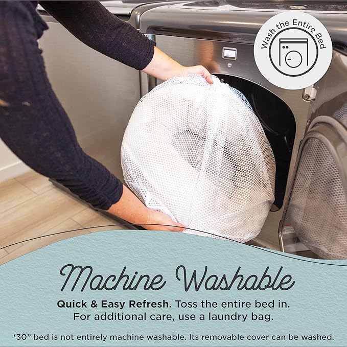 Best Friends by Sheri SnuggleSoft Faux Fur Calming Donut Bed for Dogs, Gray, Small, 23x23