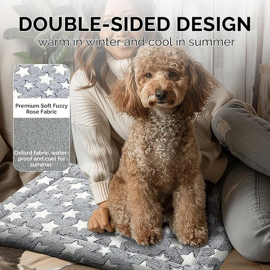 Dog Bed Mat - Comfortable Dog Kennel Pad, Multi-Purpose Dog Crate Bed & Dog Bed Mats for Dogs & Cats – Soft Dog Crate Mat & Dog Bed Crate Mat for Dog & Cat (Gray, S(24 * 18 * 1.5))