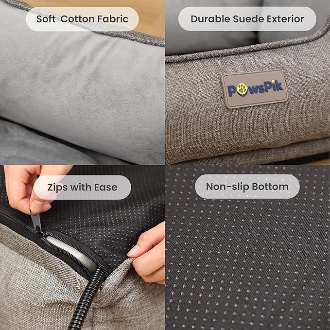 Heated Cat Bed, Heated Dog Bed for Pets Indoor, Electric Pet Bed Warmer for Cats and Dogs (Ash Gray)