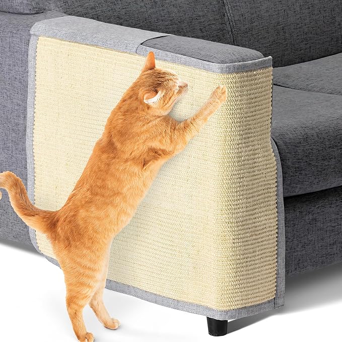 Navaris Cat Scratch Mat Sofa Protector - Natural Sisal Furniture Protector Scratching Pad for Cats - Scratch Carpet for Couch, Sofa, Chair