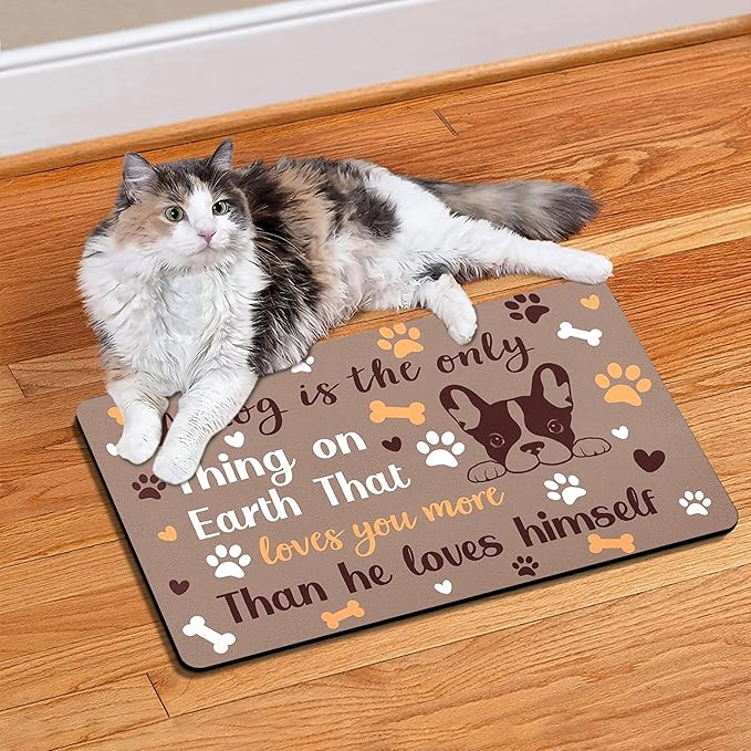 Pet Feeding Mat for Floors Waterproof Dog Mat for Food and Water Absorbent Quick Dry Non Slip mat for Cat Bowls