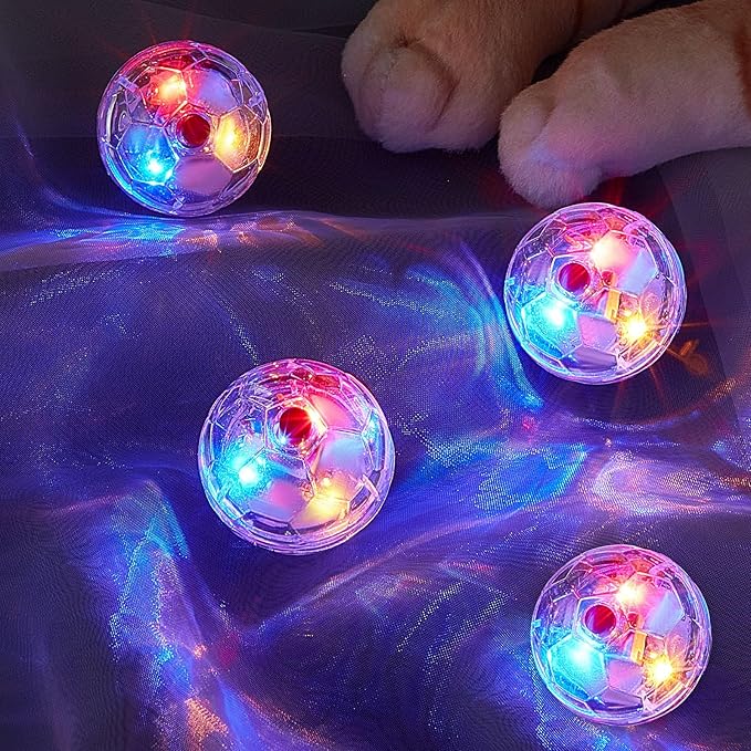 Sratte 6 Pieces Ghost Hunting Cat Ball Activated Cat Toy Motion LED Light Pet Balls Motion Dog Interactive Toys Pet Glowing Mini Running Exercise Supplies for Animals Activity(Clear)