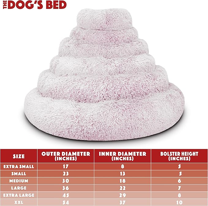 The Dog’s Bed Sound Sleep Original Calming Dog & Cat Bed, Anti-Anxiety Plush Faux Fur Donut Nest Snuggler, with Removable Cover, Veterinary Approved