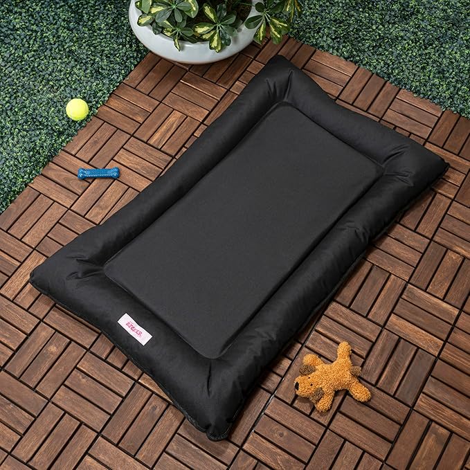 DBD3004E-M Archie 29.5" x 22.5" Traditional Oxford Waterproof Indoor/Outdoor Hand-Washable Memory Foam Camping Pet Bed, Ink