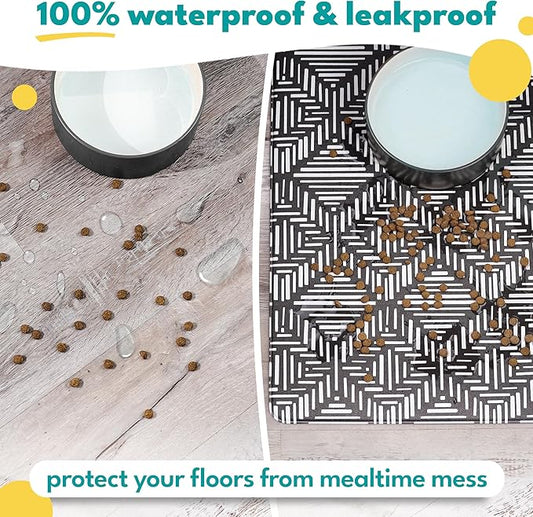 NALALAS Dog Mat for Food and Water, Cat Feeding Mat | Waterproof Dog Bowl Mat | Non-Slip Pet Food Mat for Floors | Pet Mats for Food and Water | Easy to Clean
