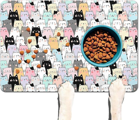 Pet Feeding Mat for Floors Waterproof Dog Mat for Food and Water Absorbent Quick Dry Non Slip mat for Cat Bowls