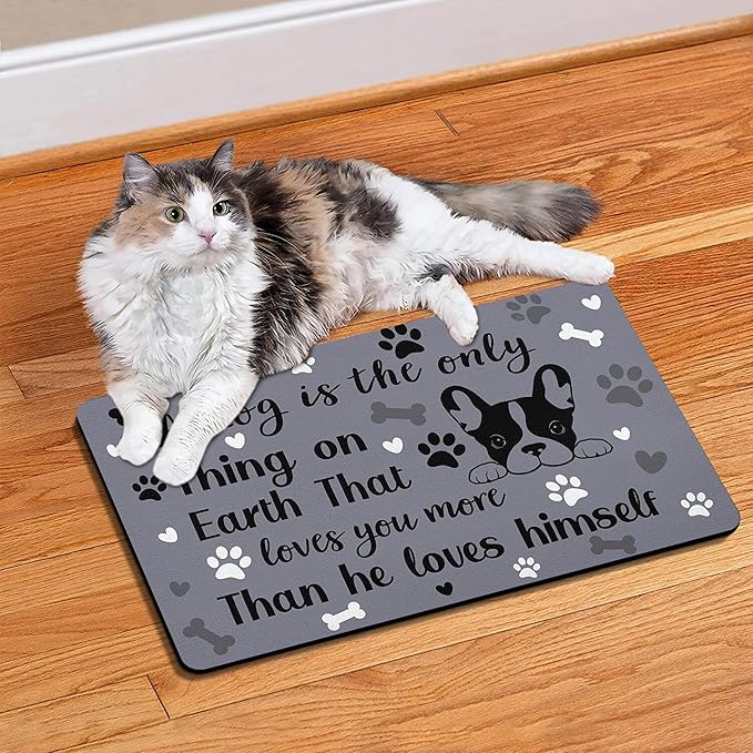 Pet Feeding Mat for Floors Waterproof Dog Mat for Food and Water Absorbent Quick Dry Non Slip mat for Cat Bowls