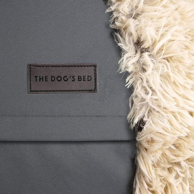 The Dog’s Bed Sound Sleep Donut Dog Bed, Small Beige Fur Calming Nest Bed, Veterinary Approved