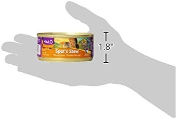 Halo Wet Cat Food Whole Chicken Recipe, Grain Free Wet Cat Pate, Canned Cat Food for Extra Hydration, 5.5 Oz Can (Pack of 12)