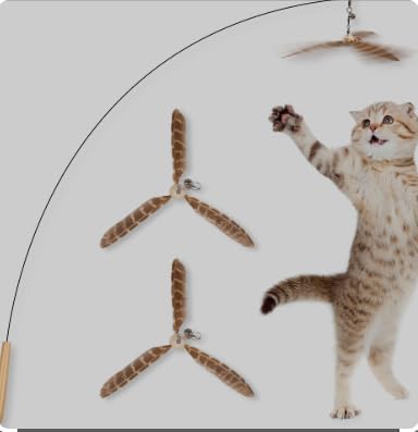 Interactive Cat Feather Wand Toy with Strong Suction Cup – Black Base, White & Black Feathers | Hands-Free Play for Indoor Cats