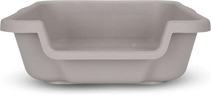 KittyGoHere Senior Cat Litter Box, Small Size, Misty Gray Color, Durable & Pet Safe Kitty Litter Box, Low 3" Entry and Lots More Room for Your Cats Comfort, Made in USA