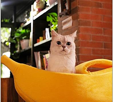 Petgrow · Cute Banana Cat Bed House Large Size, Christmas Pet Bed Soft Warm Cat Cuddle Bed, Lovely Pet Supplies for Cats Kittens Rabbit Small Dogs Bed,Yellow