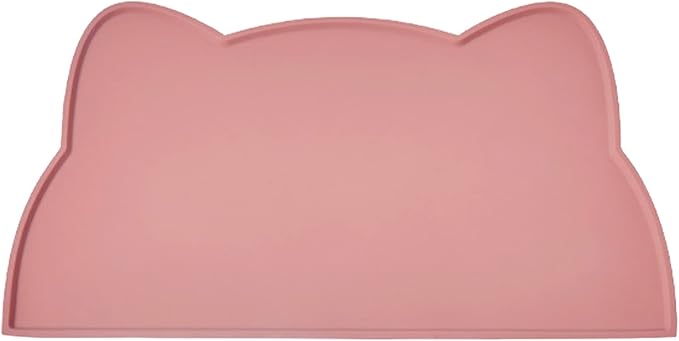Cat Food Mat, Silicone Pet Feeding Mat for Floor Non-Slip Waterproof Dog Water Bowl Tray Cushion (20" x 12", Coral Pink)