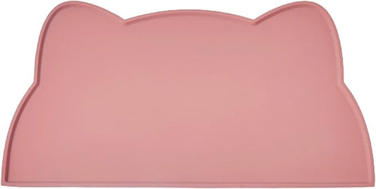 Cat Food Mat, Silicone Pet Feeding Mat for Floor Non-Slip Waterproof Dog Water Bowl Tray Cushion (17" x 10", Coral Pink)