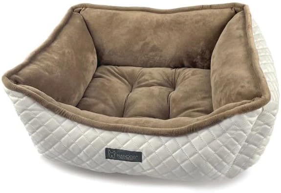 Prive Collection Quilted Vegan Leather (White/Brown)