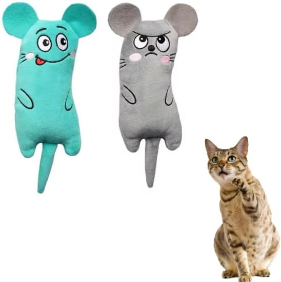 Whiskers & Nibbles Cat Toys - Catnip Inside Interactive Plush Mice for Cats & Kittens, Durable Cat Toy for Indoor Kitty Exercise, Realistic Mouse Kicker Toy for Hunting & Play, Mice cat Toy