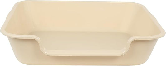 2 Pack of Extra Large Cat Litter Box (ABS Material), Low Entry Senior Litter Pen for Geriatric Kitty Big Cats, Jumbo Pet Safe Litter Boxes Tray for Pets Potty (Beach Sand, 24" L x 20" W)