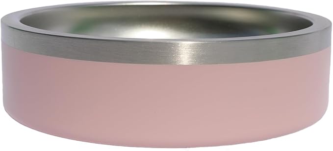 Custom Dog Bowl with Paws and Name - Engraved, Nonslip, Personalized, Custom Cat Bowl, 304 Stainless Steel, Feeding, Pet Supplies (Light Pink, Small -18oz)