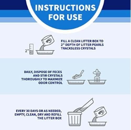 Litter Pearls Tracksless Unscented Non-Clumping Crystal Cat Litter with Odorbond, 15 Pounds