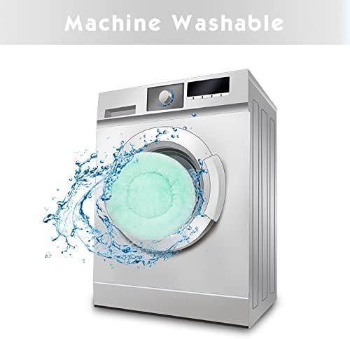 Anti Anxiety Round Fluffy Plush Faux Fur Warm Washable Dog Bed & Cat Bed, Original Bed for Small Medium Large Pets,Used to Relieve Joints and Improve Sleep（20"/24"/27''） (27", Light Green)