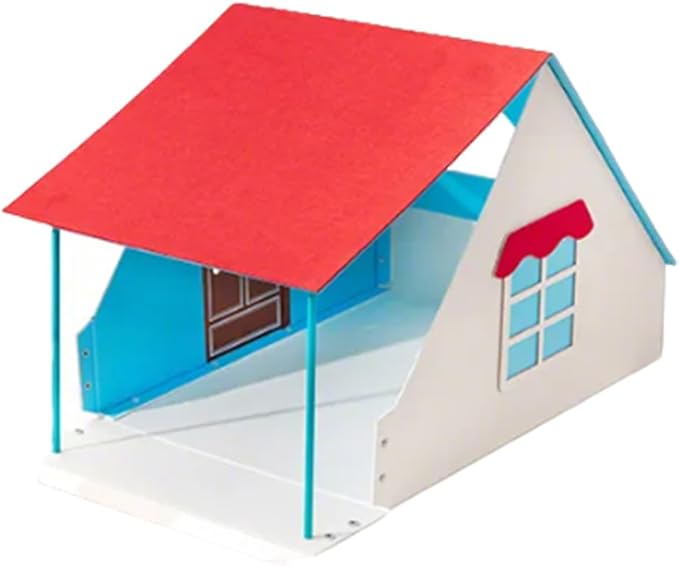 Cardboard Cat House Indoor Cat Bed Red Roof Cat Scratcher House Cat Playhouse Condo