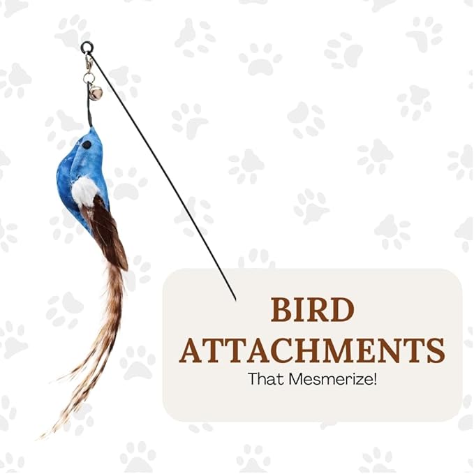 Cat Toys for Bored Indoor Adult Cats Any Surface Base Wand Stimulation Toys for Indoor Cats Cat Feather Toy Cat Feather Cat Toy Wand Juguetes para Gatos Activos Juegos para Gatos