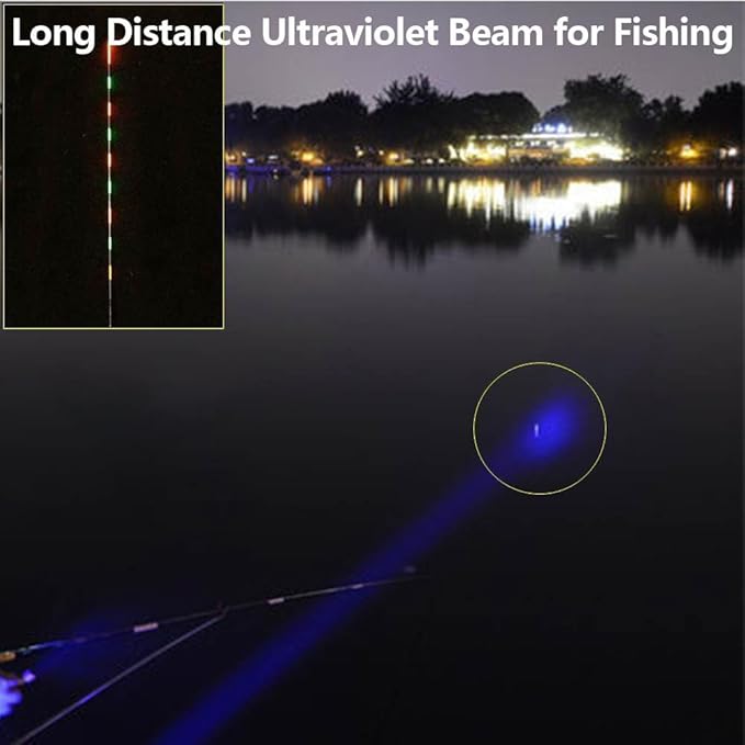 ALONEFIRE SV47 12W 365nm UV Flashlight USB C Rechargeable Long Range Black Light Pet Urine Detector for Resin Curing, Fishing, Scorpion, Minerals, Bed Bugs, Leaks with UV Protective Glasses, Battery