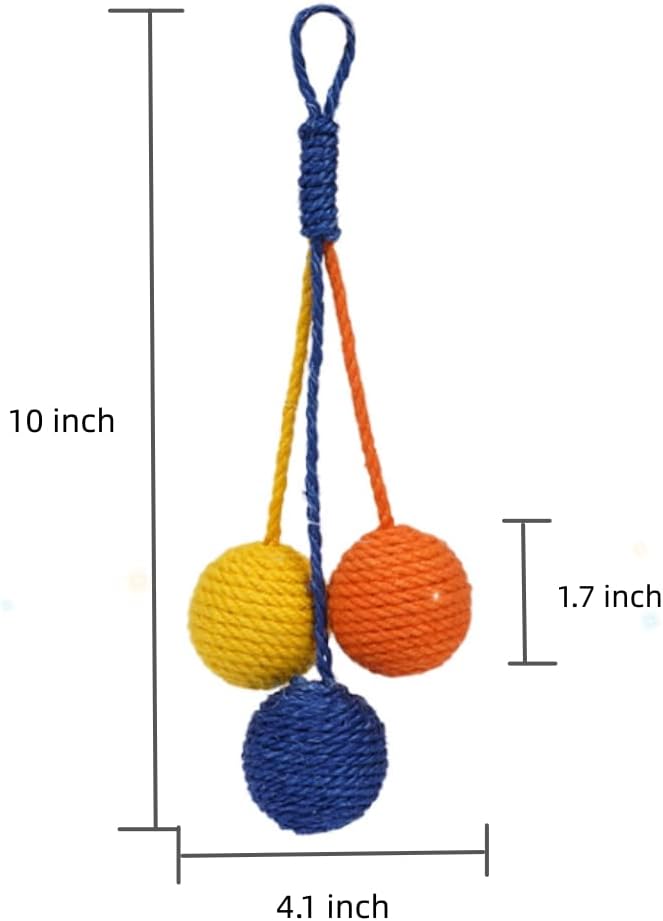Cat Toy Sisal Ball Hanging Cat Toy Handmade Cat Rope Ball Chew Eco-Friendly Toy Pets Interactive Toy Cat Toys for Indoor Cats (Green, 1pcs)