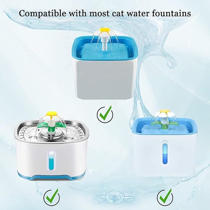 Cat Water Fountain Filters, Cirfifth Cat Fountain Filter Replacement, for Square Cat Water Fountain Inside (4 Pack)