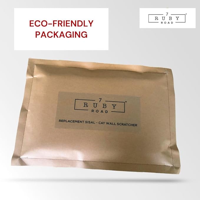 7 Ruby Road Replacement Cat Scratching Mat for Nero Cat Wall Scratcher Post, Natural Sisal Fabric Mat Rug, Scratch Pad for Indoor Cats, Protect Sofa & Carpet, 24.8 x 12 inches