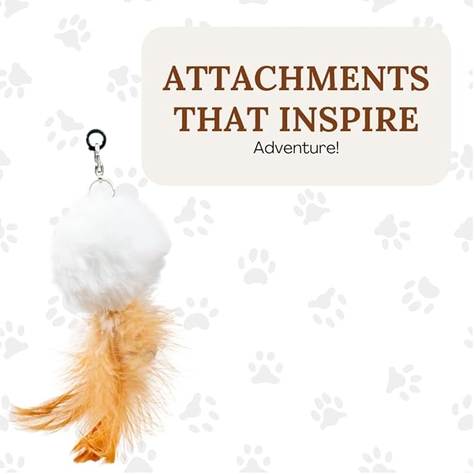 Interactive Cat Toys for Indoor Cats 2 in 1 Cat Wand Toys Solid Round Base Toys for Bored Indoor Adult Cats Self Play Feather Toy Bird Feather