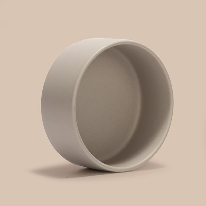 SPUNKYJUNKY 60OZ Ceramic Dog and Cat Bowl, Modern Cute Weighted Food Water Bowl for Replacement Grey (2 Pack)