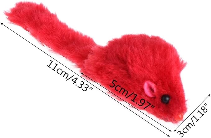 5Pcs Interactive Flocking Plush Mice Toys for Cats - Soft Kitten Catch & Training Play Toys,Flexible Indoor Exercise,Small Plush Biting Toys for Cat Tents,Beds & Houses-Perfect for Indoor Cats（Random）