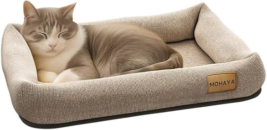 Jute Pet Bed-L, 2-in-1 Small Dog Bed & Scratch Pad – Breathable Jute & Cotton Dual-Layer Design, Eco-Friendly Lounger with Cooling Comfort for Summer – Washable, Durable, Non-Slip Base