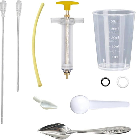 8 Pcs Bird Feeding Syringe Set Feeding Tubes for Baby Birds Parrot Hand Feeding Syringe Pet Syringe Feeding Tube Stainless Steel Metal Feeding Spoon Small Animals (20ml-Set of Eight)