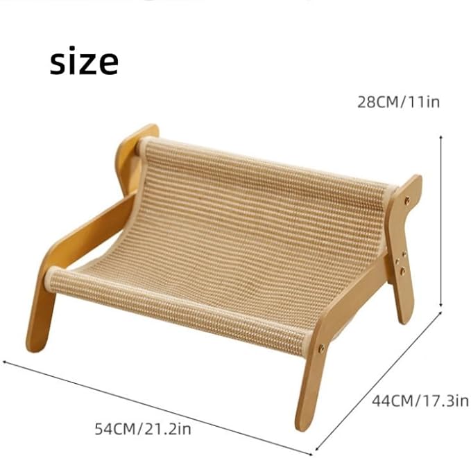 Mellowkin Cat Scratcher Couch, The Claw Lounge for Cats, Durable Wavy Rocker Bed and Lounger, Breathable Pet Hammock Seat, 2-in-1 wear Resistant Scratching Sisal Chair with Replace Pad (A Style)