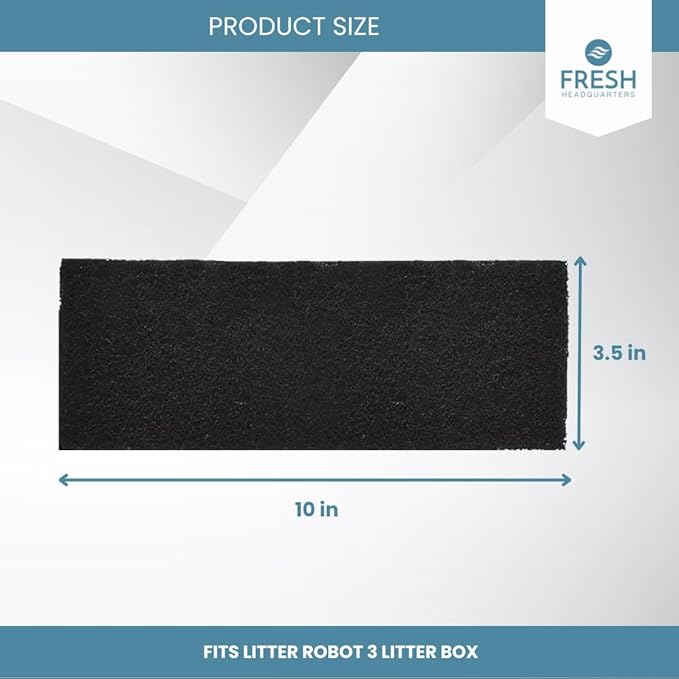 Fresh Headquarters 6Pack Activated Carbon Filters – Compatible with Litter Robot 3 Cat Litter Box – Eliminates Odors & Installs Easily - Made in USA