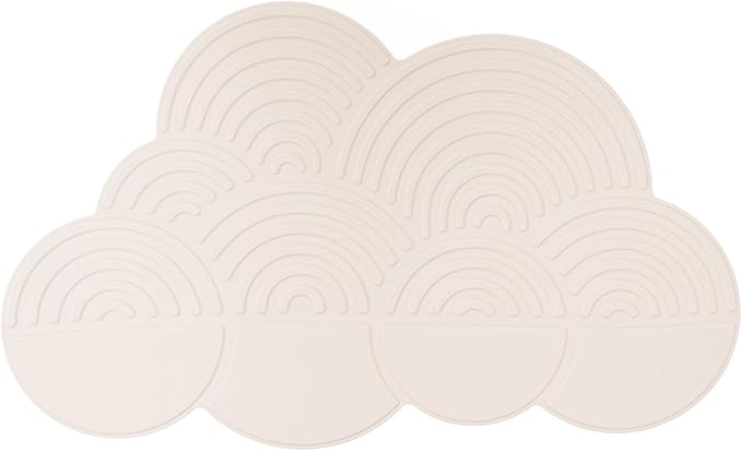 Li&Zhao Dog Food Mat - Cloud Cat Food Mat Pet Food Mat Dog Bowl Mat Waterproof Pet Mats for Food and Water for Floors Waterproof(Beige)