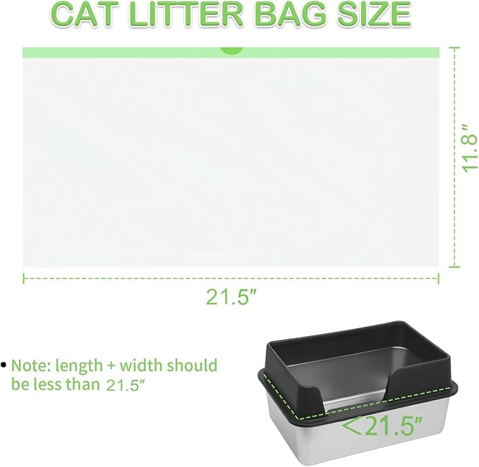 120 Pack Cat Litter Box Liners with Drawstring, Heavy Duty Cat Litter Box Liners Waste Bags Replacement