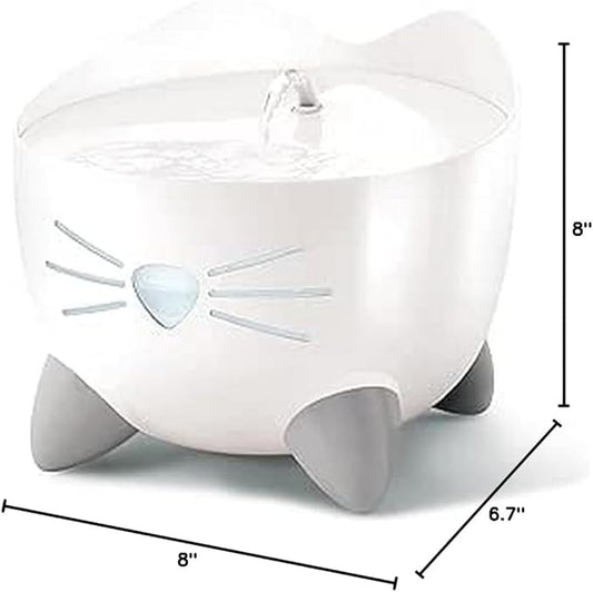 Catit PIXI Drinking Fountain – Cat Water Fountain with Triple Filter and Ergonomic Drinking Options, White