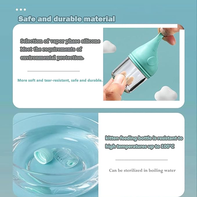 5 pcs Kitten Bottle Miracle Nipple for Kittens Anti-Choking Design for Newborn Kittens Puppies Small Animals (20ml)