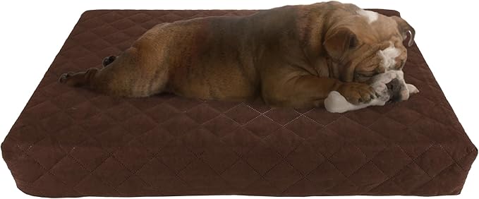 Waterproof Dog Bed - 2-Layer Memory Foam Pet Pad with Removable Machine Washable Cover - 30x21 Crate Mat for Dogs or Puppies by PETMAKER (Brown)