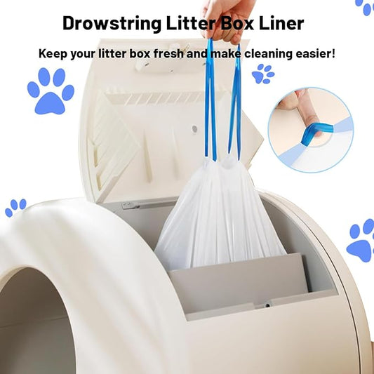 120 Count Extra Large Cat Litter Box Liners, Cat Litter Waste Receptacles Bags for MeoWant MW-SC01/MW-SC02/MW-LR01 Self-Cleaning Litter Box