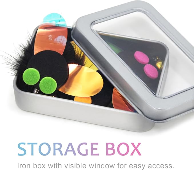 SONGWAY Cat Toy Wand Refills - 6 PCS Insect Shaped Furry Cat Toys Replacement, Interactive Cat Toys for Indoor Cat Kitten