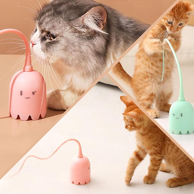 Indoor Cat Toys, Most High-Tech Electric Cat Toy, Interactive Cat Toy Cat Wand Toy for Indoor Cats, Rechargeable Automatic Cat Interactive Toy for Bored Indoor Adult Cats (2Pcs-Green)