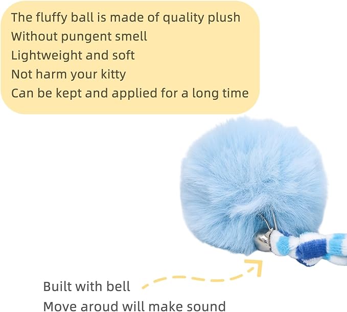 Cat Toy Sisal Ball Hanging Cat Toy Handmade Cat Rope Ball Chew Eco-Friendly Toy Pets Interactive Toy Cat Toys for Indoor Cats (yellowbluegreen, 3pcs)